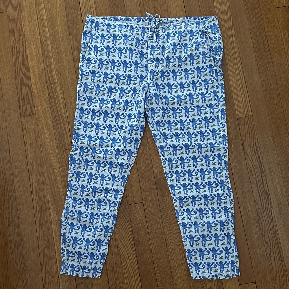 Roberta Roller Rabbit Blue & White Patterned Cotton Joggers